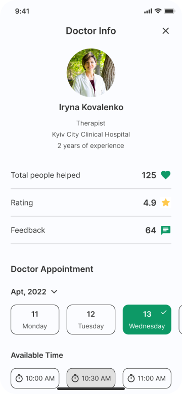 Doc24 set an appointment screen 4