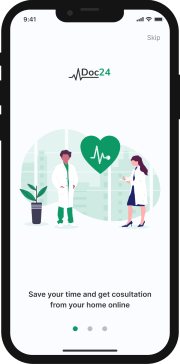Doc24 onboarding & sign up screen 1