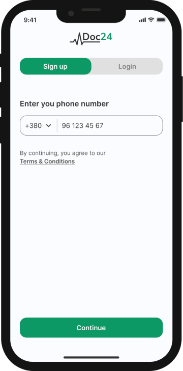 Doc24 onboarding & sign up screen 4