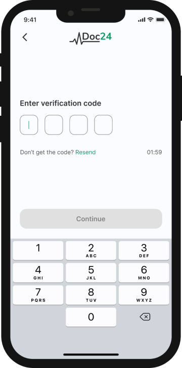 Doc24 onboarding & sign up screen 5