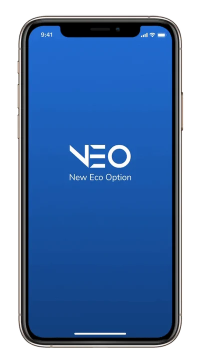 New Eco Option onboarding animation — splash and first-run screens in a phone frame