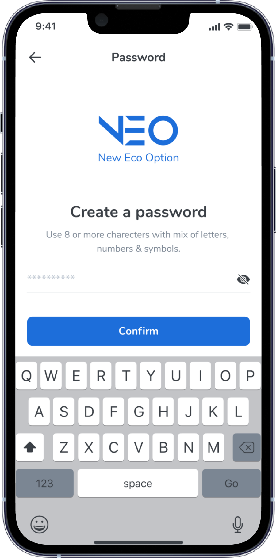 Registration — create a password